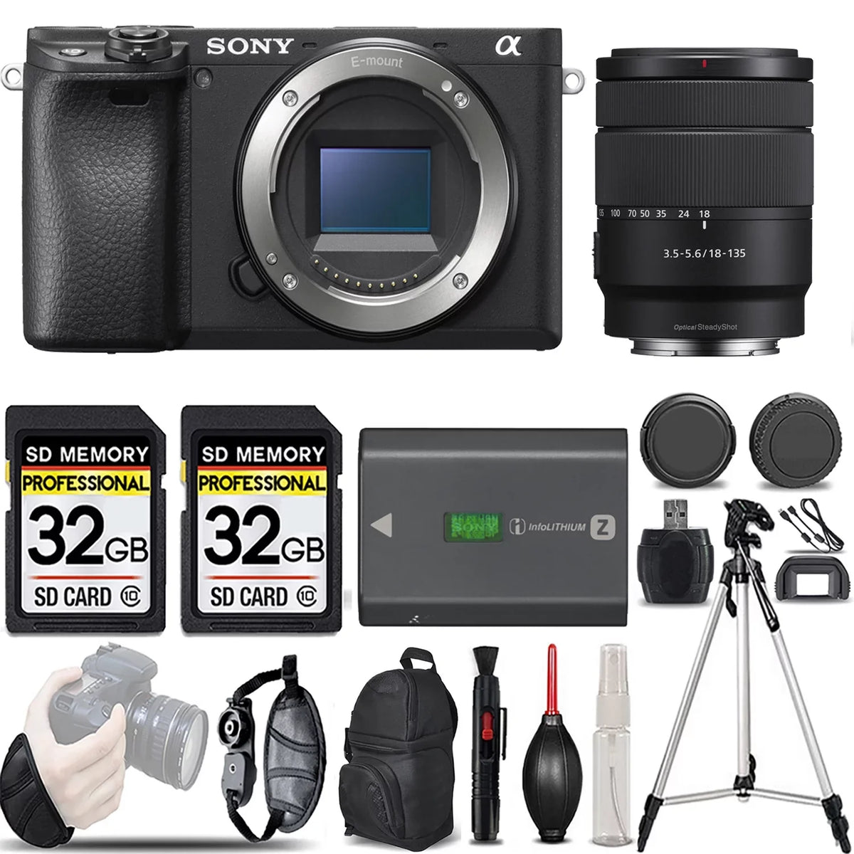 KIT a6400 Camera Sony f/3.5-5.6 -LOADED Mirrorless +18-135mm Lens OSS