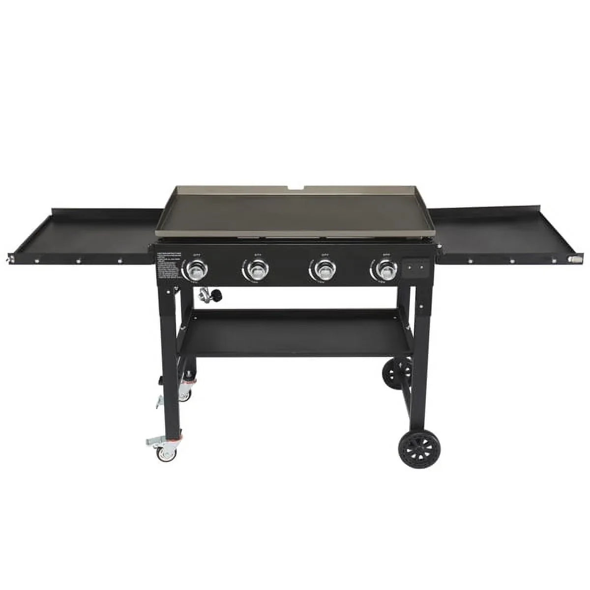 Garden Rack, Barbecue Picnic Propane Outdoor Steel & for Gas 4-Burner Cooking Side BBQ SYTHERS Foldable Grill Grill Stainless Patio with Spice Shelves Backyard
