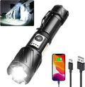 15000 6 2 Super Flashlight Zoomable, With Lumen Light, Modes Torch, Rechargeable High Adjustable Water Magnetic Torch, Tactical Bright Flashlight, Cob