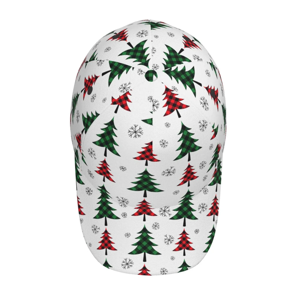 Baseball and Plaid Cap Outdoor All Workouts Seasons Adjustable Christmas Dad Activities Running Hat(Buffalo for Size Balery Trees)