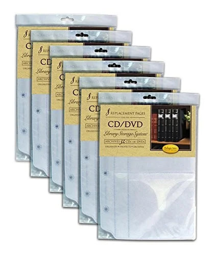 '- Binder CDs, Video Sheets Games Pack - Binder for Acid-Free - Storage Sheets Blu-Rays Holds Insert 6 CD/DVD 48 - Organizer DVDs, Bellagio-Italia & Sheets