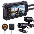 Front Dash Motorcycle WIFI A12 3" 1080P Vision Rear Night Waterproof Camera GPS