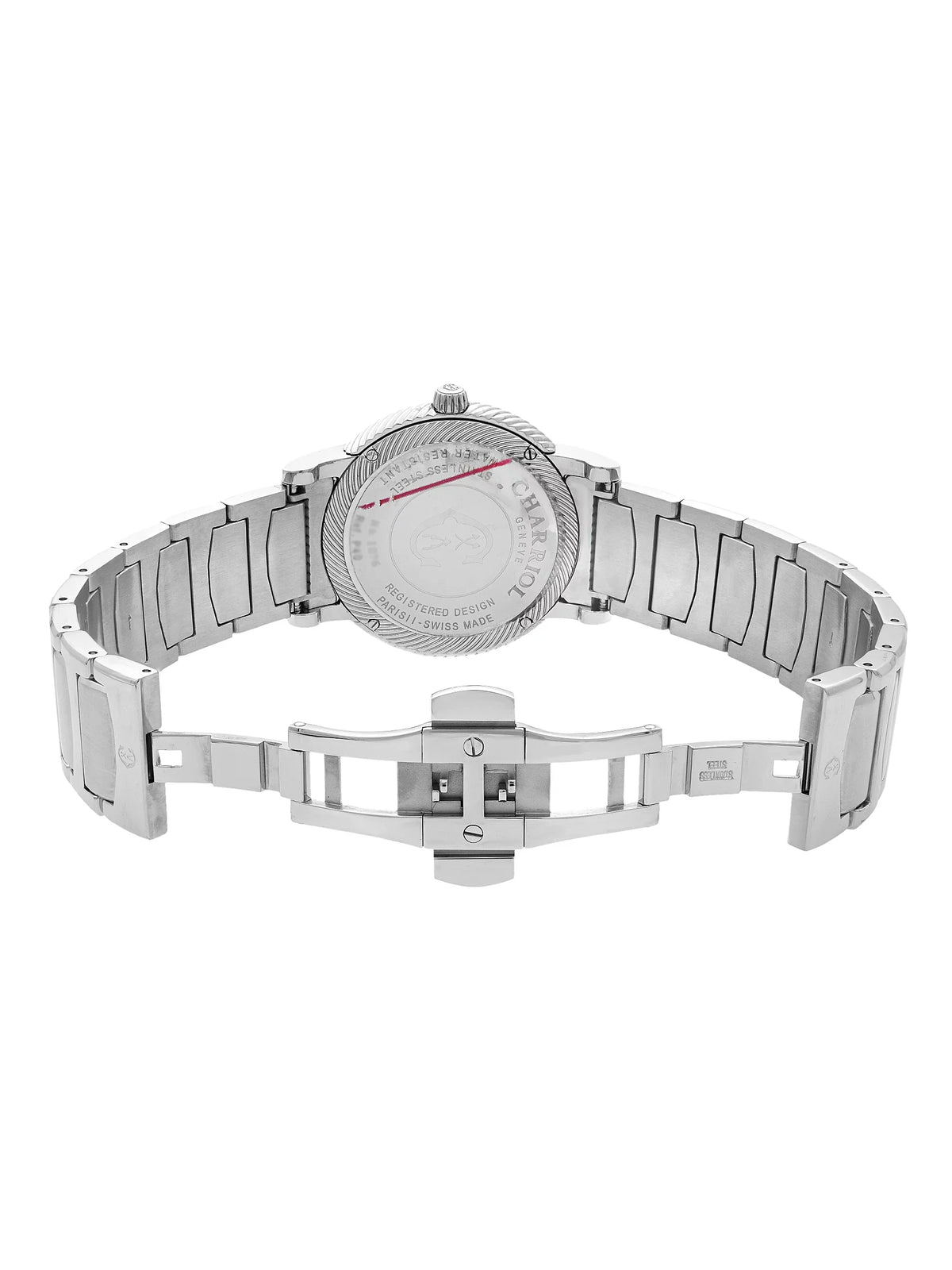 40mm Dial Stainless P40S2.930.002 Parisii Charriol Watch Steel Mens Quartz Blue