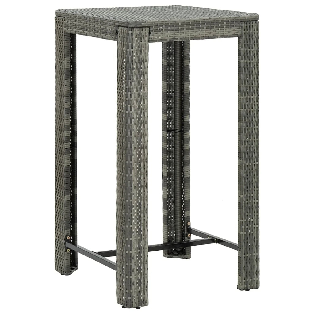 Gray Table Bar Garden Andoer Poly 23.8"x23.8"x43.5" Rattan