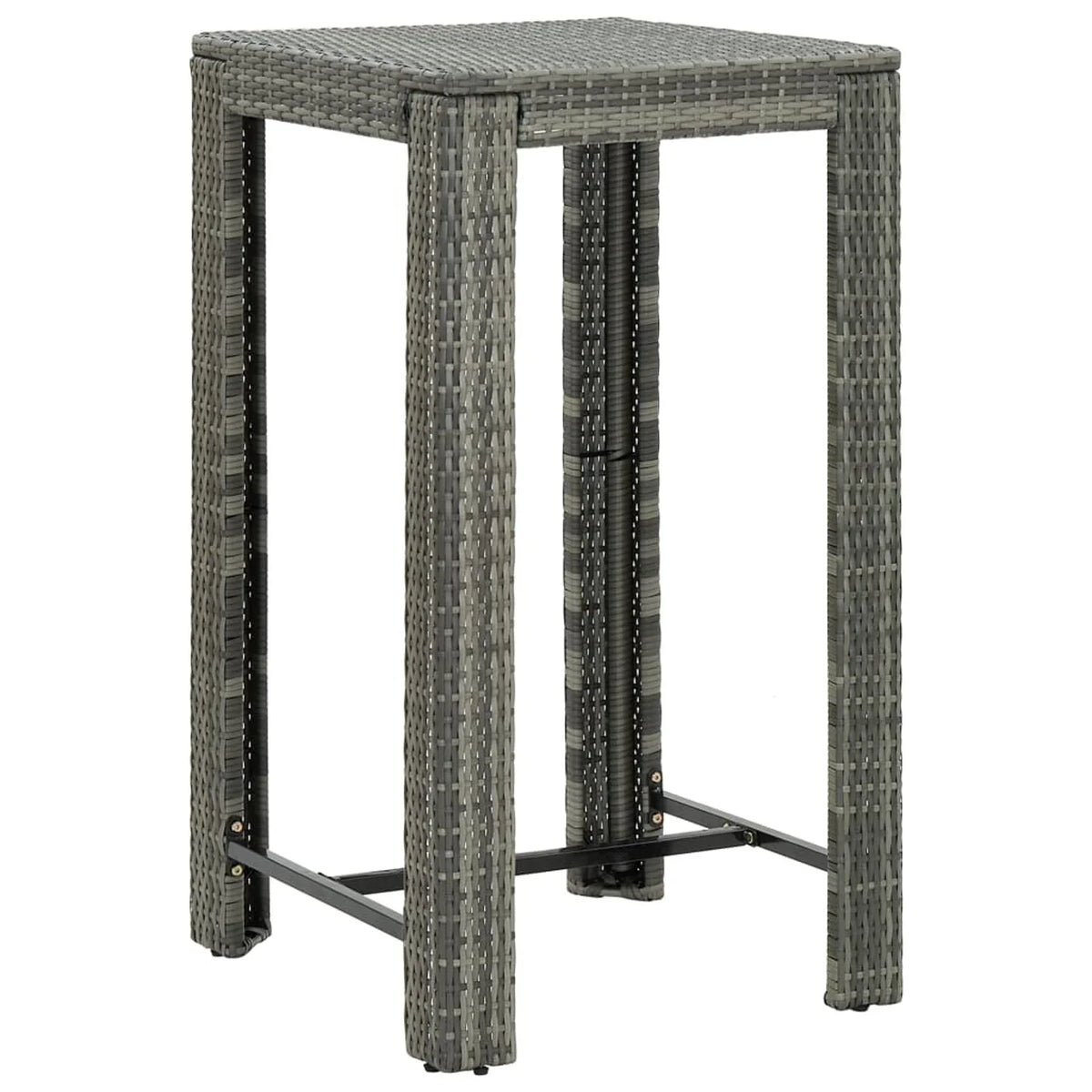 Gray Table Bar Garden Andoer Poly 23.8"x23.8"x43.5" Rattan
