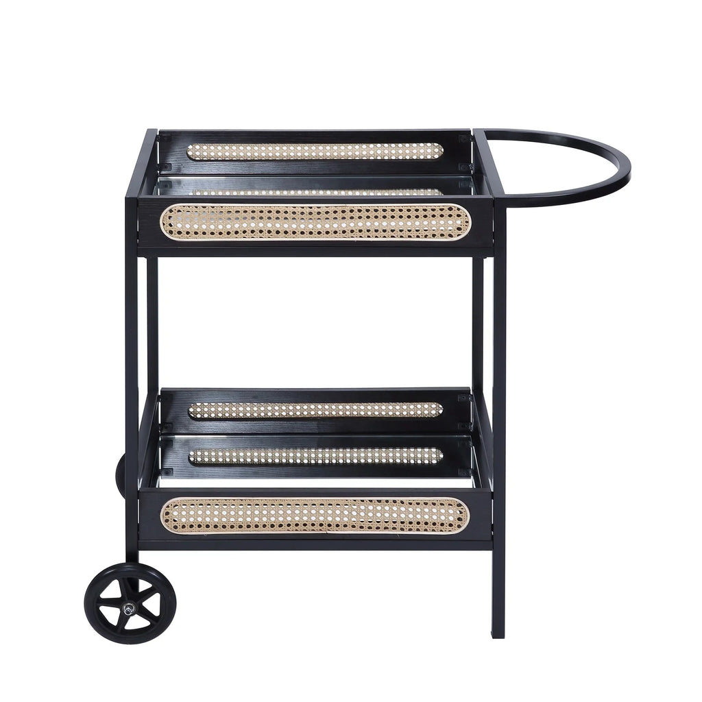 Finish Cart, & Kitchen Serving BESTCOSTY Carts Black Metal Wood
