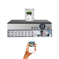 Compatible 16 Hybrid Cameras AHD Evertech Analog Camera Recorder TVI CVI 1080P 8TB DVR Security with Channel HDD with