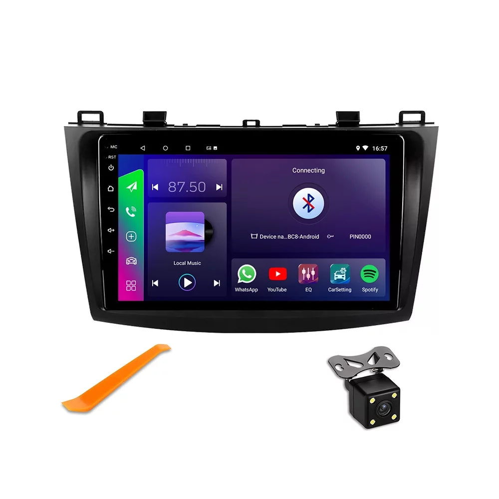Radio Android JMANCE Car Compatible 3 & Mazda inch 9 with 2010-2013 Apple backup Car with Receiver, Stereo CarPlay Auto camera