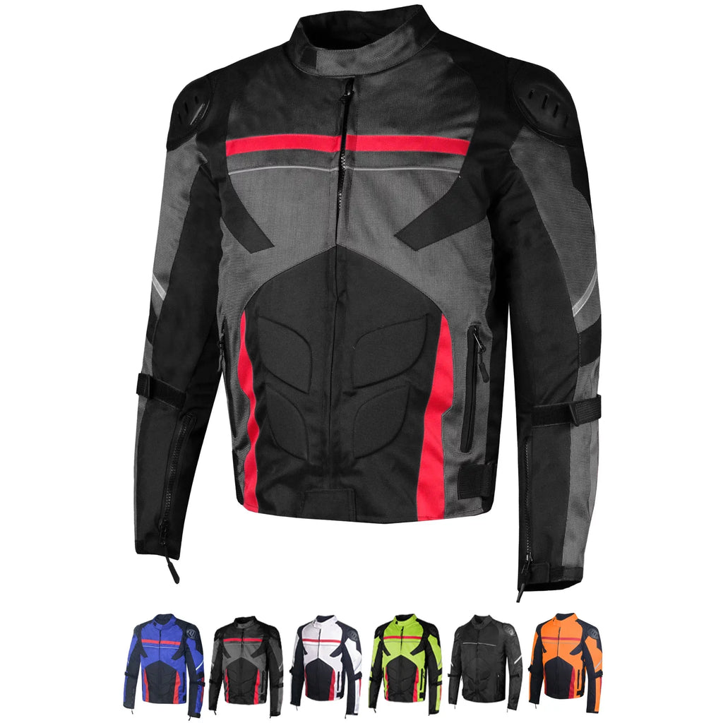 Jacket Biker Waterproof Armor Men AirTrek Mesh Rain Motorcycle Grey L Touring