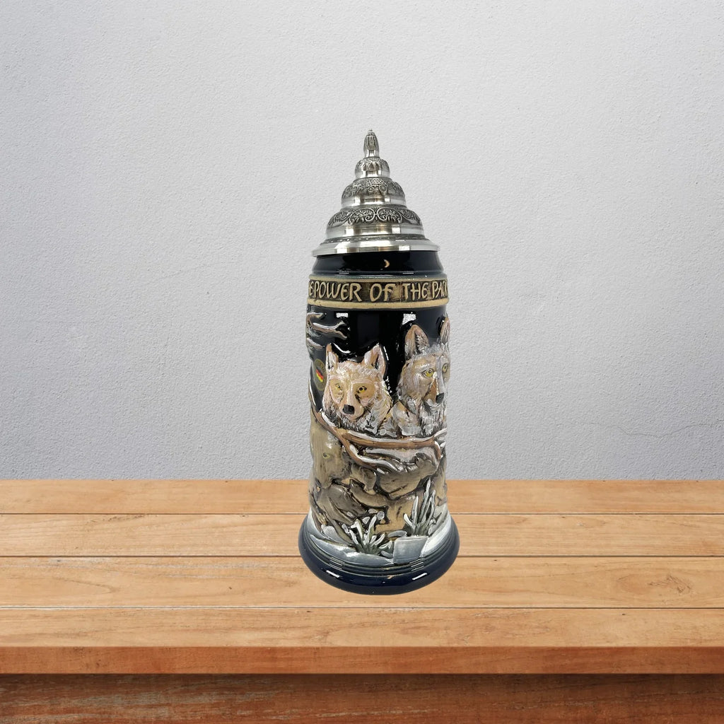 Liter Trading .75 the Power Wolf Pack of Beer Peak German Pinnacle Wolves the Snow Stein in