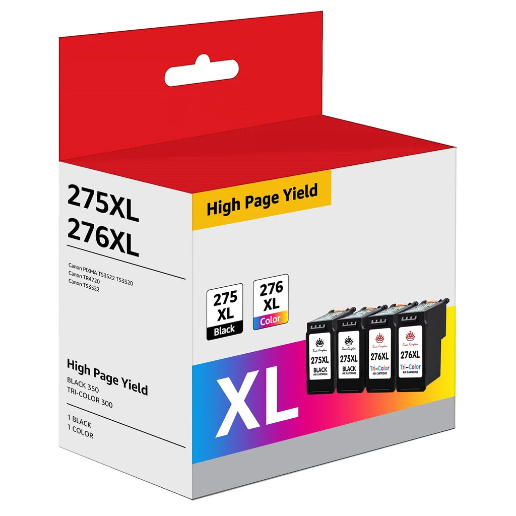 Printer(2 Canon 275XL 276 276XL TS3522 Combo CL-276 Canon Replacement Ink Color) for Black, PIXMA 275 TR4700 PG-275 TS3500 XL TR4720 Cartridge TS3520 Compatible with 2 TR4722