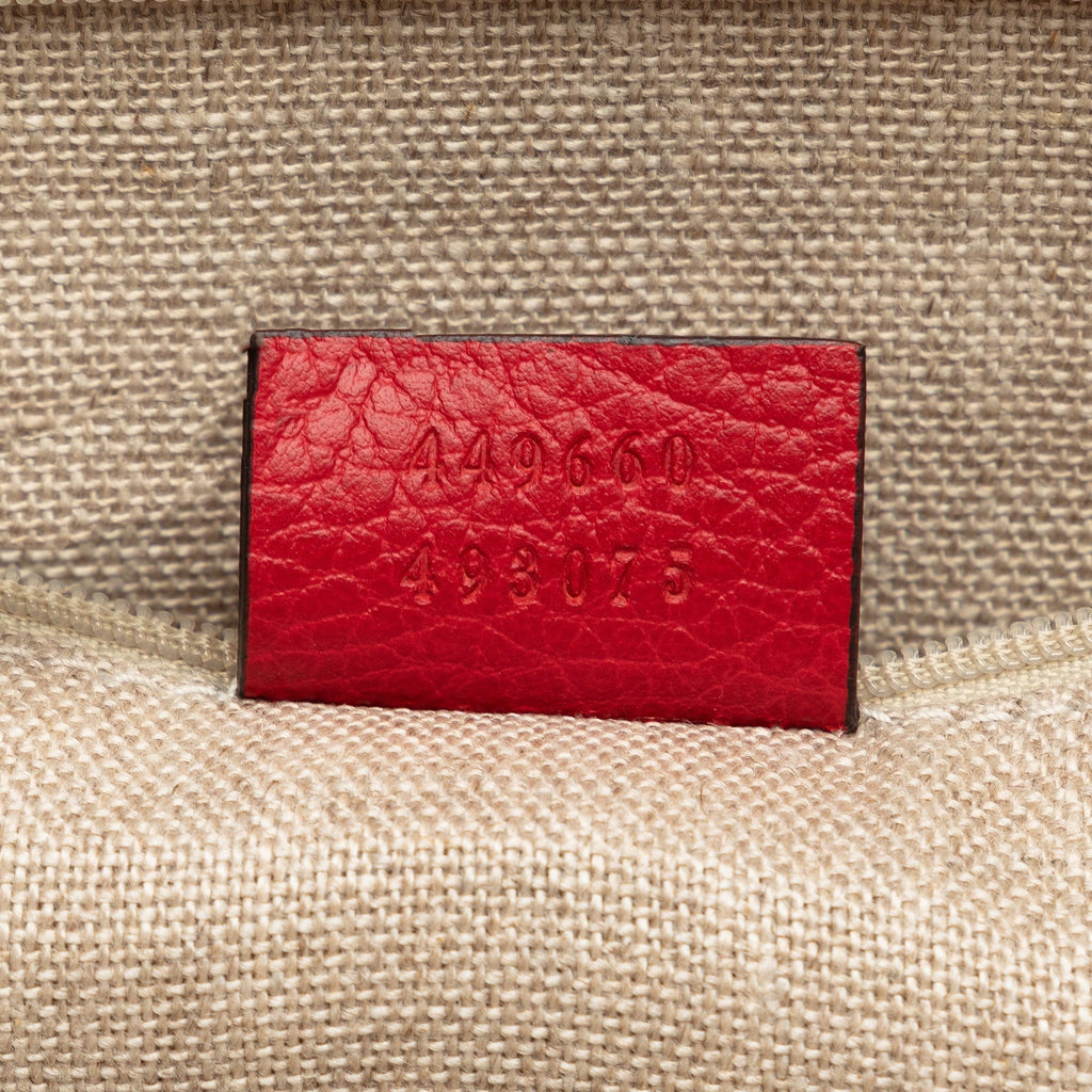 Pre-Owned Charm Unisex Calf Authenticated Gucci Red Dome (Good) Convertible Leather Satchel GG