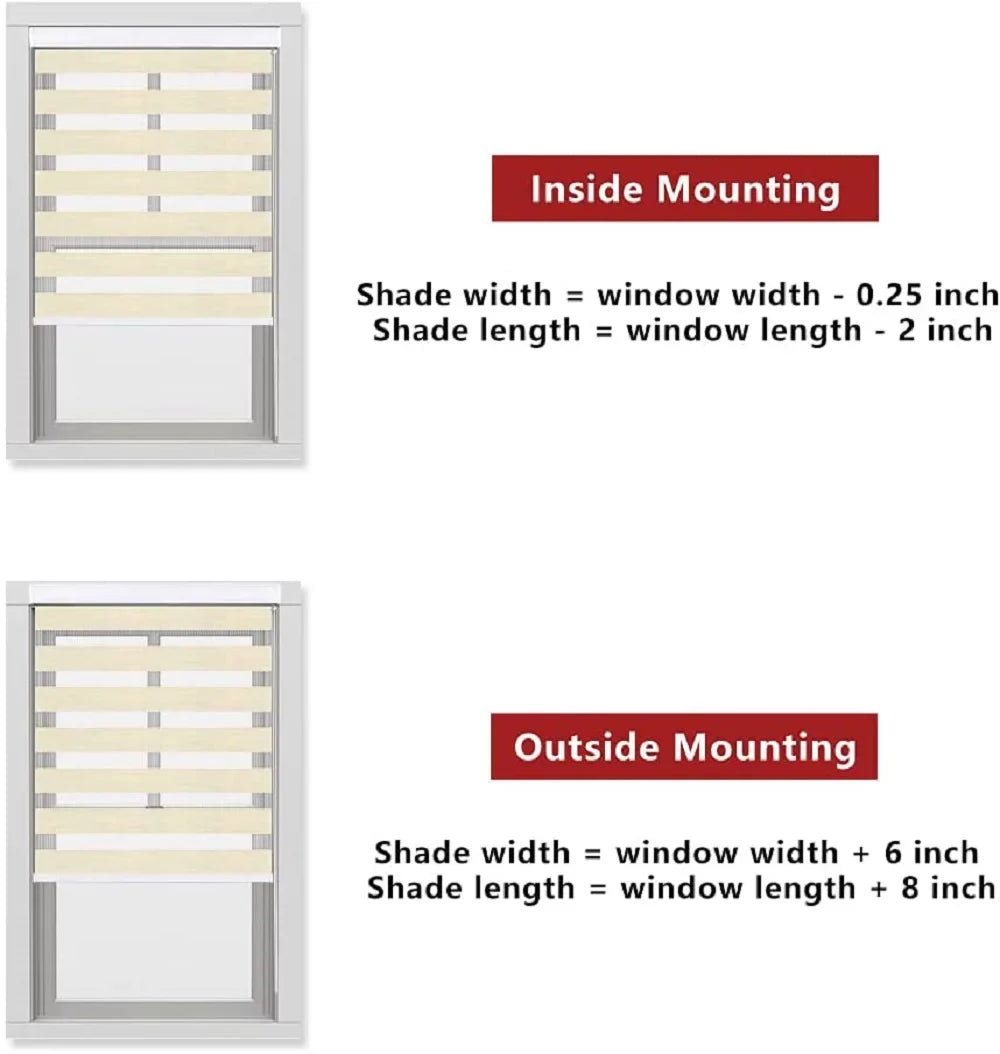 with 29" Beige L, Treatments Light Window Cover, x Roller Dual Sheer Shades Blinds Blinds and for Control for Striped Day LUCKUP Night, Zebra Layer 72" W Shades Windows, Valance