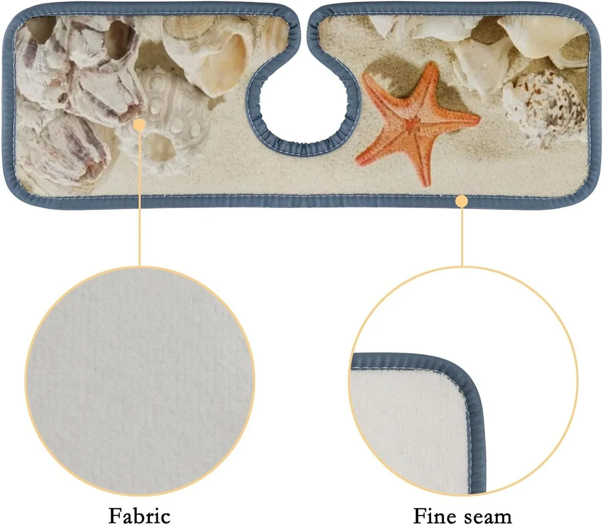 Drying Sea Catcher, Mat, Mats Absorbent Kitchen Sinkmat Summer Splash Bath 3PCS Beach Washable Guard Countertop Drip Bestwell Starfishes Sink Faucet Microfiber