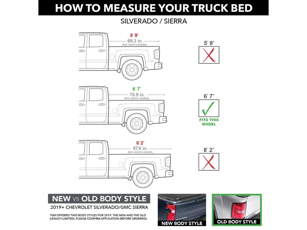 '- Cover GC14019 | 7" | 2018, Tri-Fold Bed Gator 1500 RealTruck Bed by Tonneau Ltd/Lgcy Compatible Silverado/Sierra 6' Hard with 2019 EFX 2014 Chevy/GMC Truck (78.9") Limited