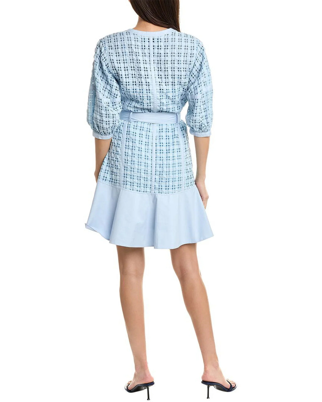 4, Taffeta Phillip 3.1 Dress, Lim Check womens Blue