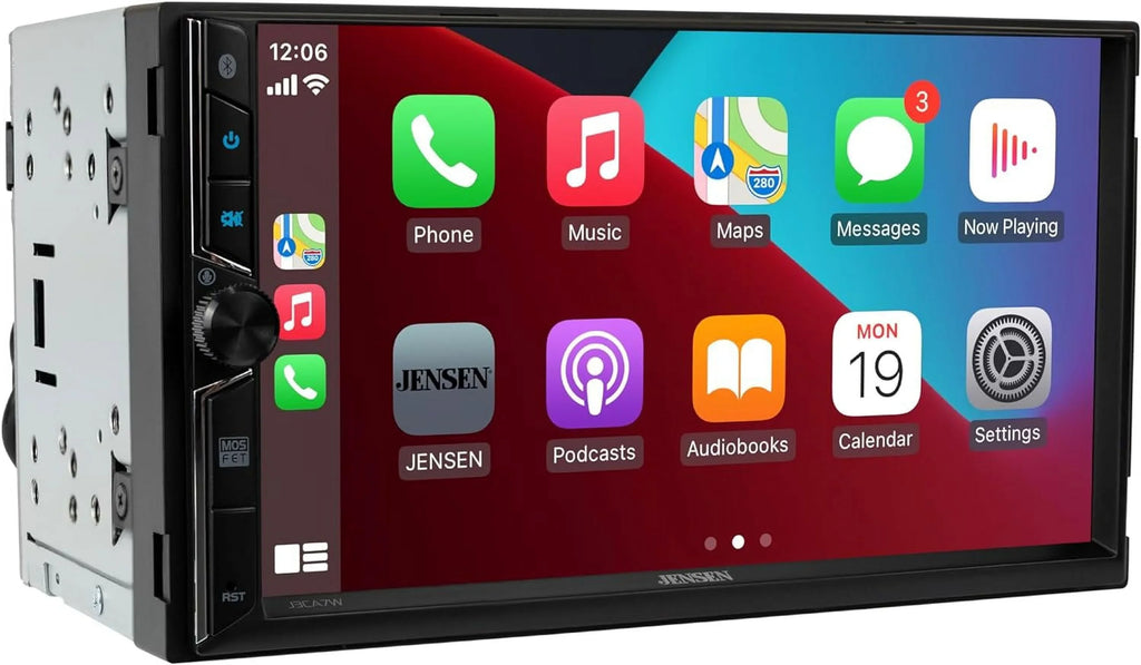 DIN Double Radio, Stereo Apple Jensen Android 7-inch Wireless, J3CA7W New CarPlay Car or Certified Wired Auto,