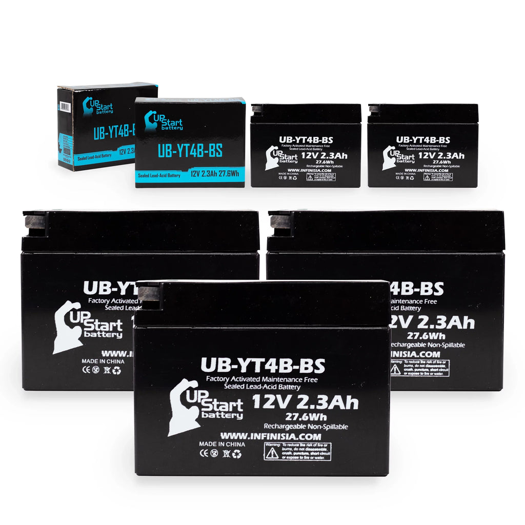 UB-YT4B-BS Battery SR400 Maintenance Factory for 5-Pack Yamaha - 2.3Ah, Activated, 400CC Motorcycle Battery 2005 Replacement Free, 12V, UpStart