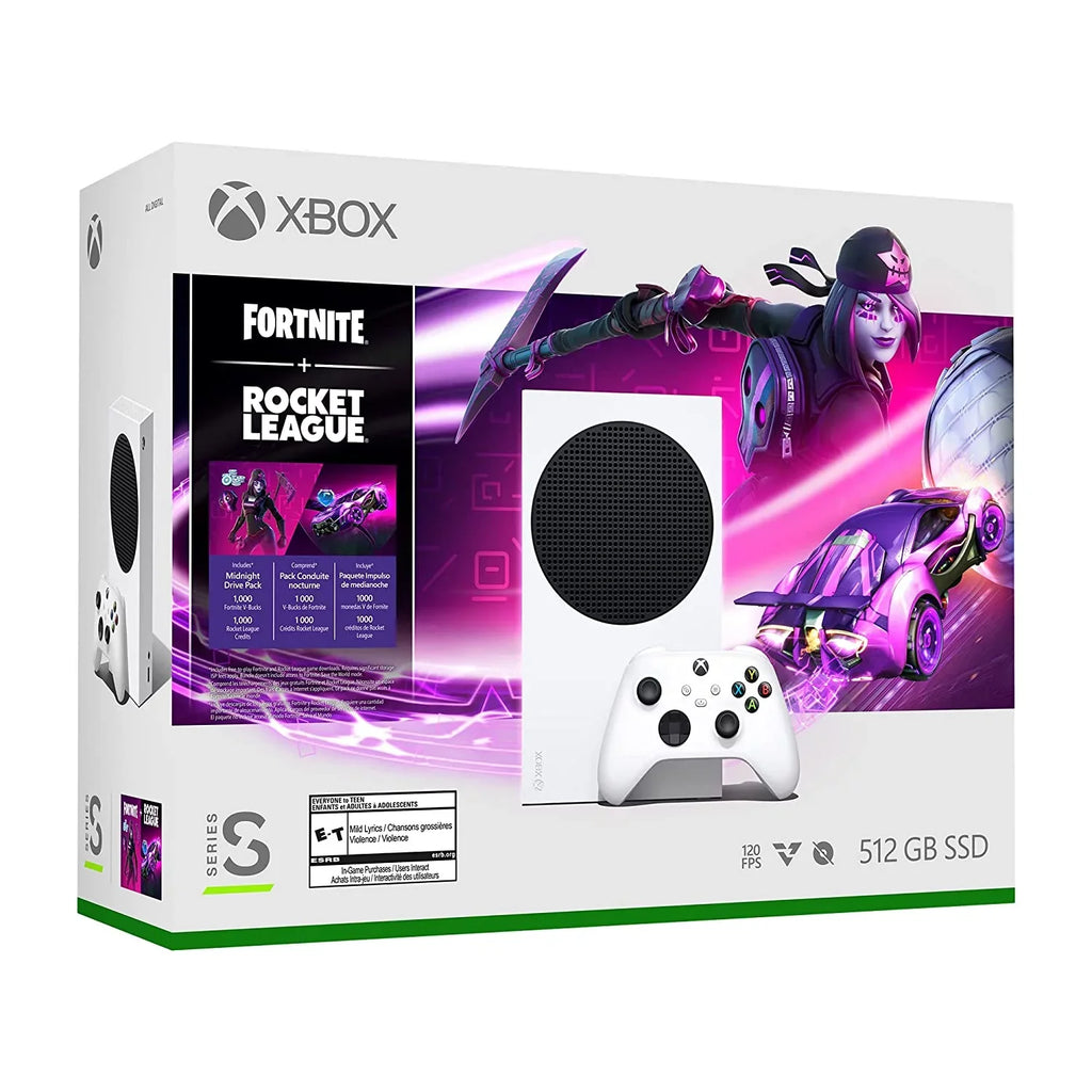 Controller Silicone GB – Rocket Xbox Microsoft 512 and Accessories Video Game Series with Bundled - Batteries White, Consoles, Set League Skin & (Disc-free Cover Bundle + S Gaming) Charger Fortnite