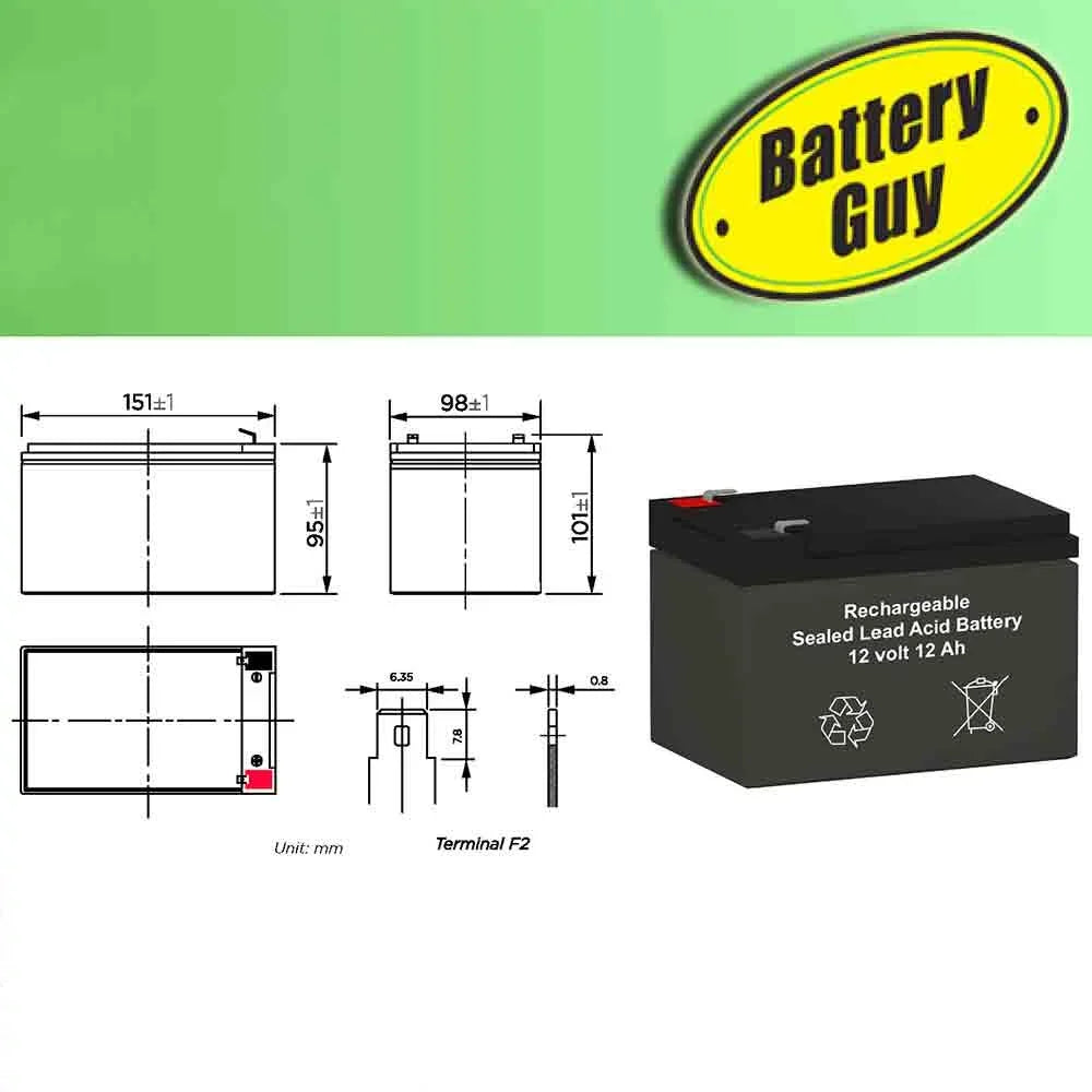(SC40) BatteryGuy Vehicle - (rechargeable Go-Go Qty of BatteryGuy 2) 12Ah 12V SLA - battery equivalent replacement Travel brand