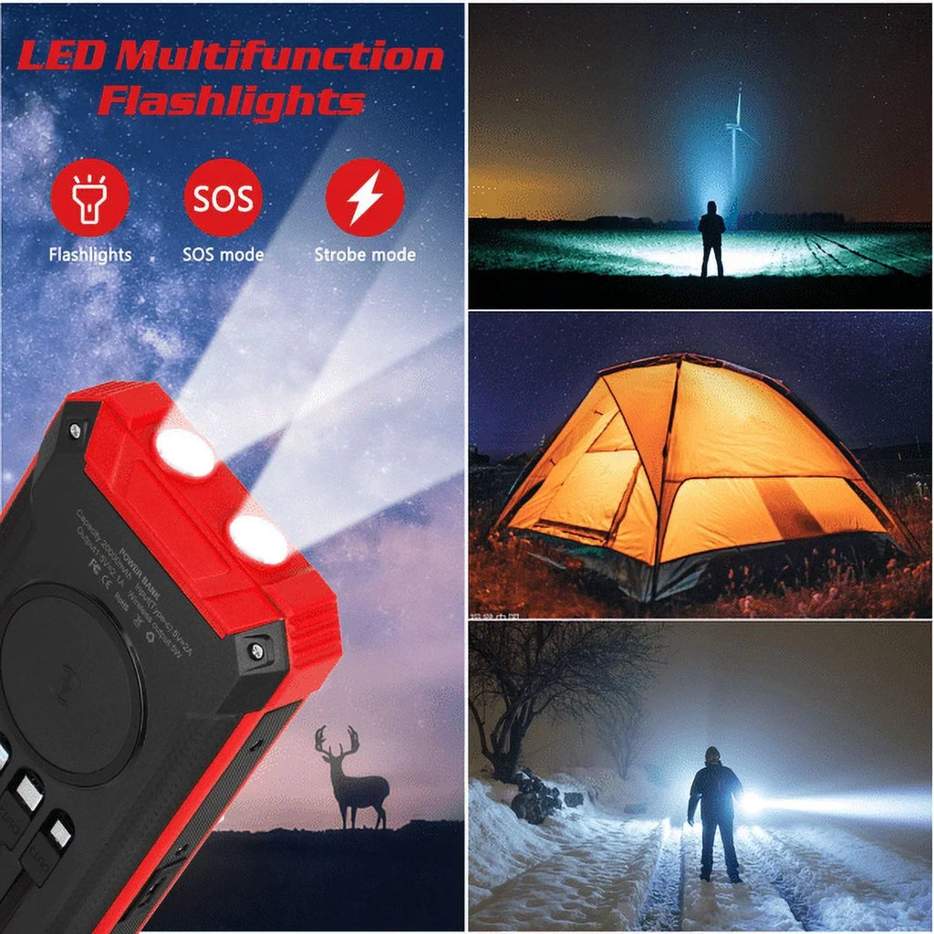 Cables External IPX4 3 C Waterproof Solar 6 LED Qi Solar Battery Charger Port 4 9 For Portable 20000mAh USB Built-in with Power Flashlight Bank 5V/3A Inputs Ulefone 15W Armor Outputs Wireless