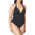 V-Neck 4 Piece Mio Blanca Black, Swimsuit, One Halter Goddess Island Standard La Women's