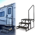 Steel Rail Steps Trailer Hand-railing HECASA Side RV Armrest W/ Stairs 3 Travel Load Hand Trailer for Universal Camper