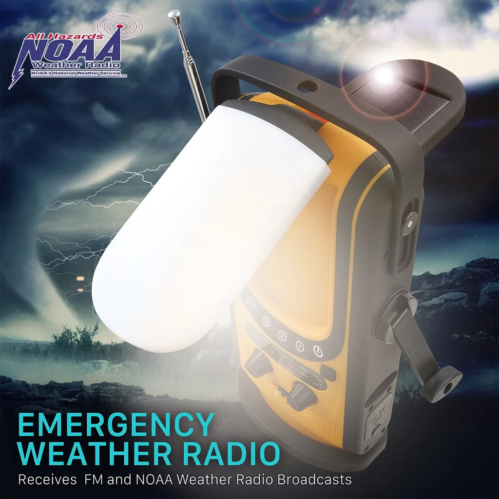 Outdoors & Emergency Charging, FosPower Light, Reading Charger A7) SOS (Model Alert, for Alarm 6,000mAh & Weather Power Hand Solar Weather Camping Bank with Lantern Crank & FM/NOAA Radio