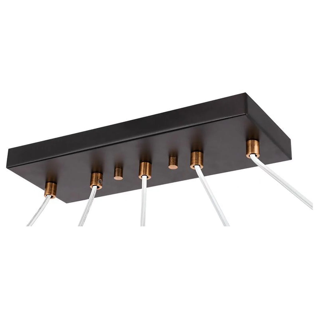 Opal Bullet Tanner Lighting Woodbridge LED 5-Light in Bronze Chandelier 42"