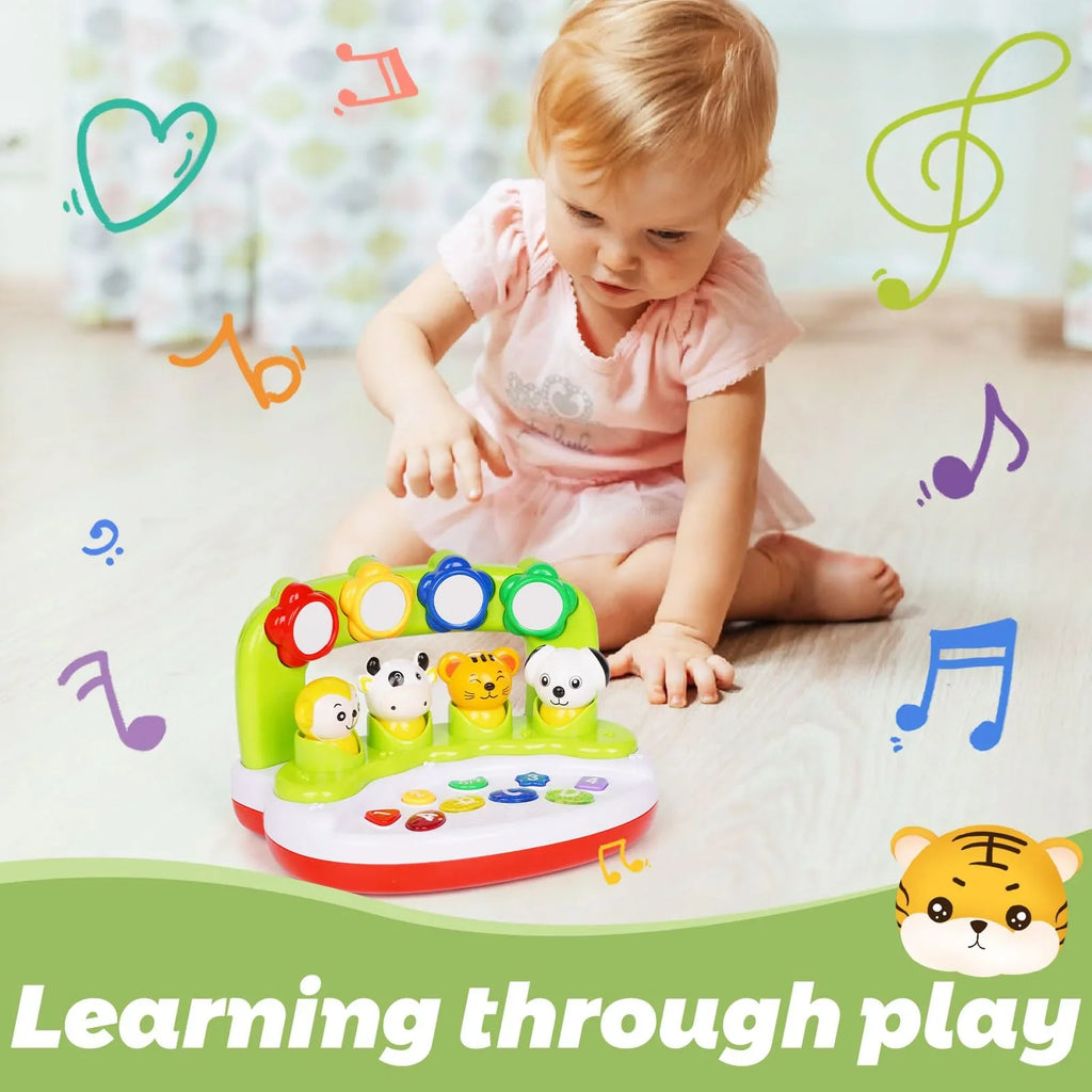 12 Toy Animal Toys Toys Light, Infant Learning Educational Interactive Months, 6 12-18 & Toy Music with Months,Activity Center Baby Sensory to Toys