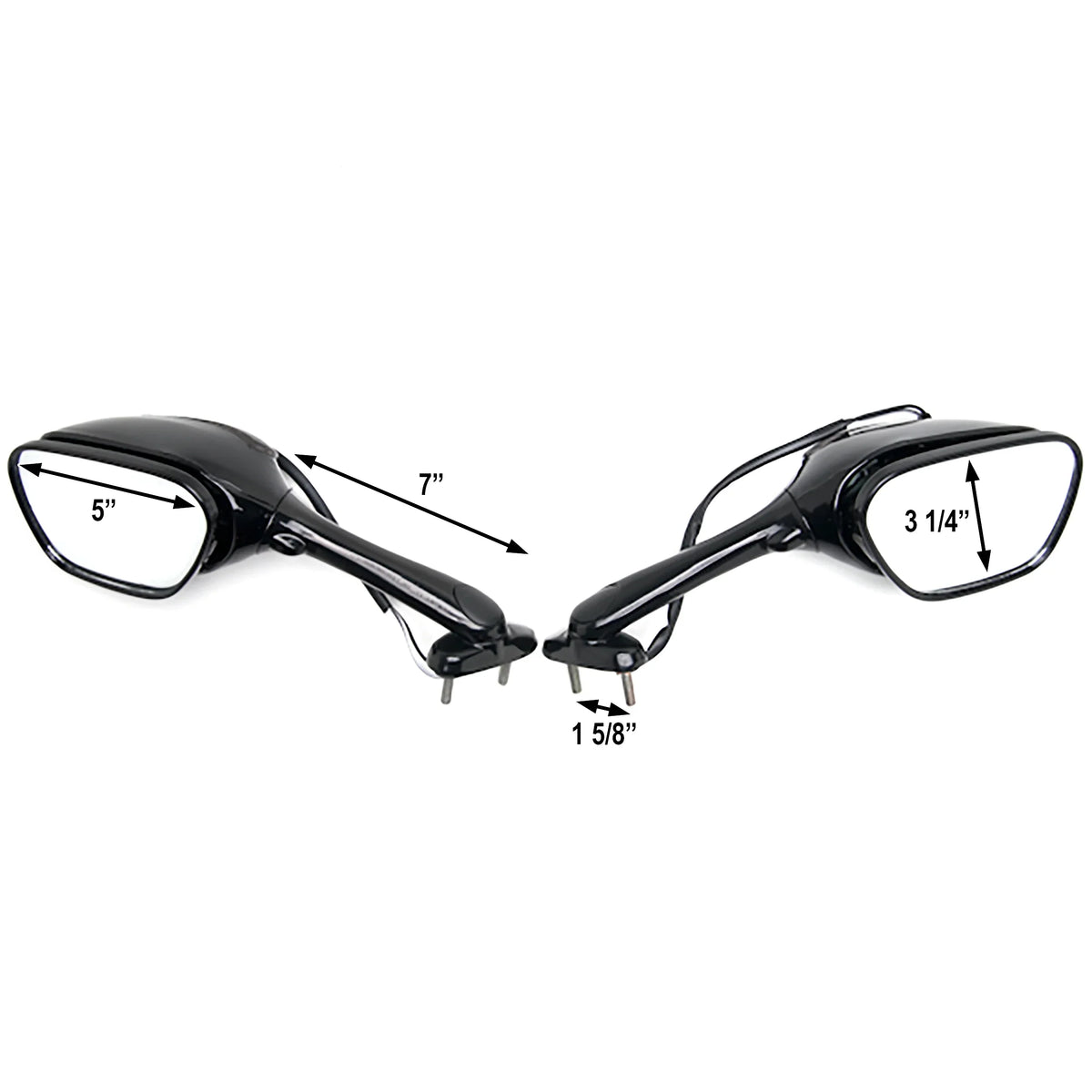 Turn Motorcycle Mirrors with Signals Right Suzuki & Black 1000 / GSX-R1000 Krator GSXR 2005-2009 Left Compatible