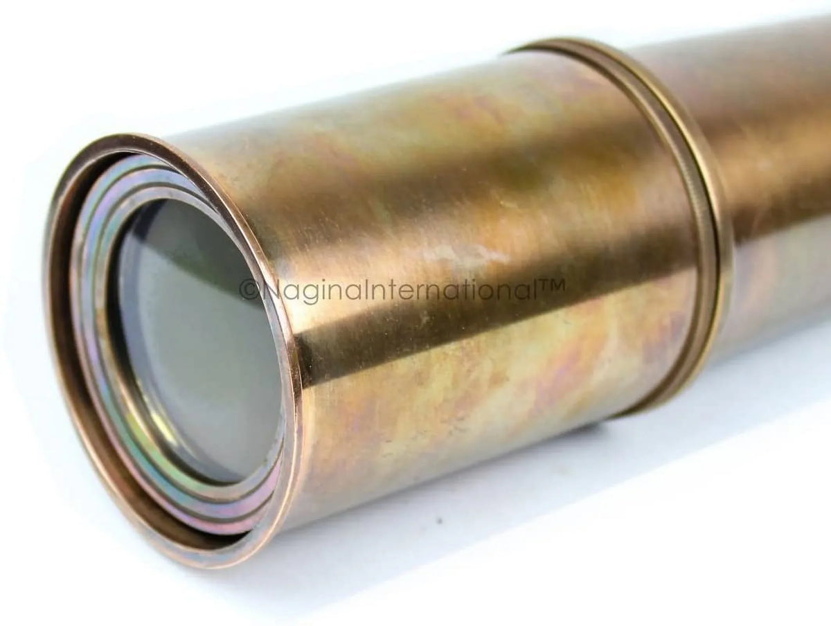 Copper) International Antique Emblem Spyglass Inches, & Brass Functional Storing Anchor Zooms Inlaid Deluxe Pirate Nagina Nautical Case Rosewood | (32 with Genuine Optical Boat