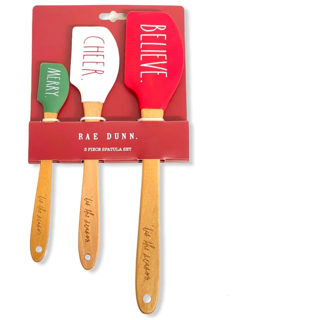 Rae Spatula Spatula Hard Wood Silicone Dunn LL Set Letter Handles Pc. 3 with