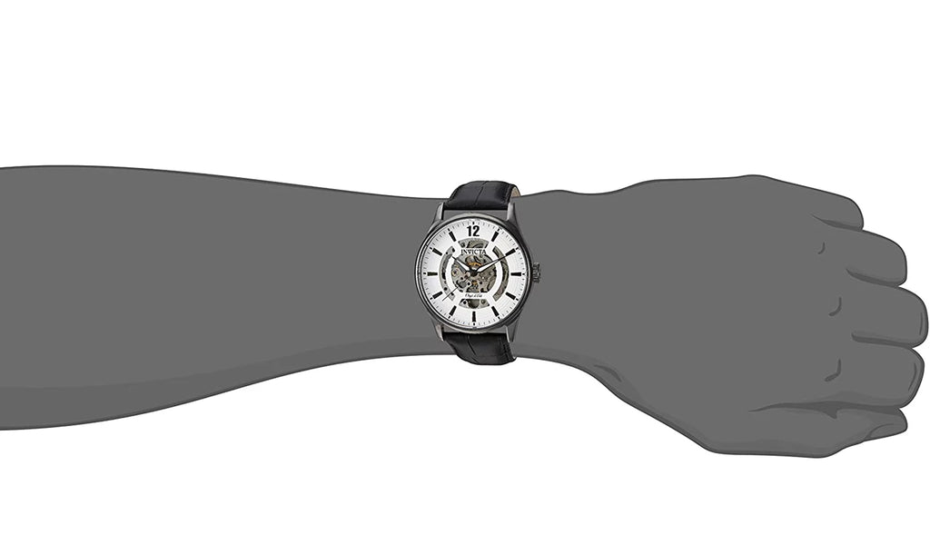 D Analog Objet 22597 Leather White Automatic Art Men's Dial Black Watch