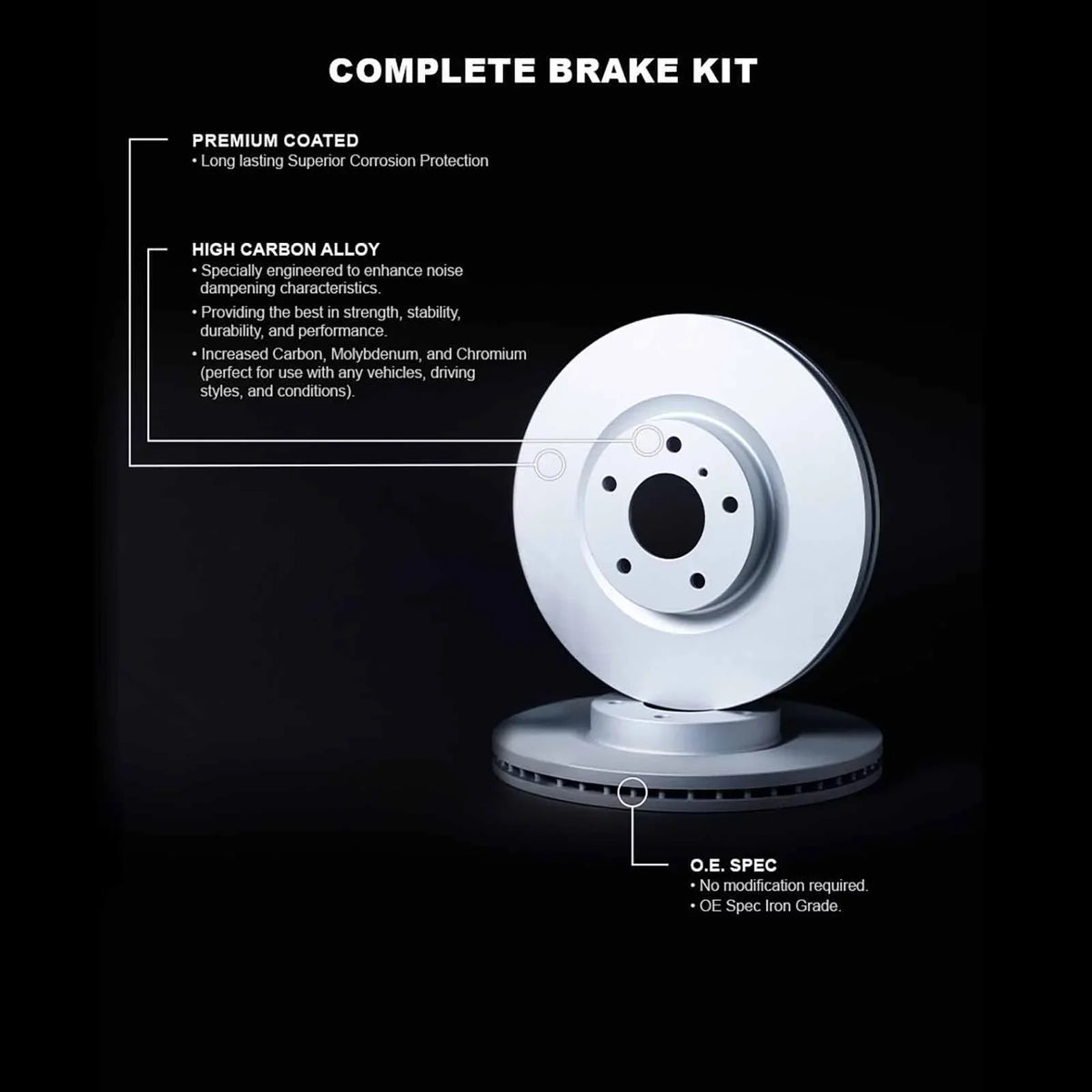 Fits CHEROKEE R1 Brake Coated R1 Concepts Carbon Concepts 42010 Wdpn1 2014-2022 Rotor select: JEEP