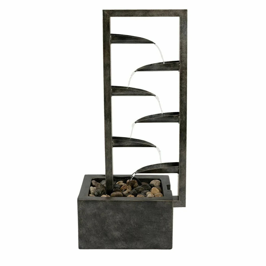 Waterfall 34 Concrete Outdoor Zen Inch Fountain Oasis Backyard Metal