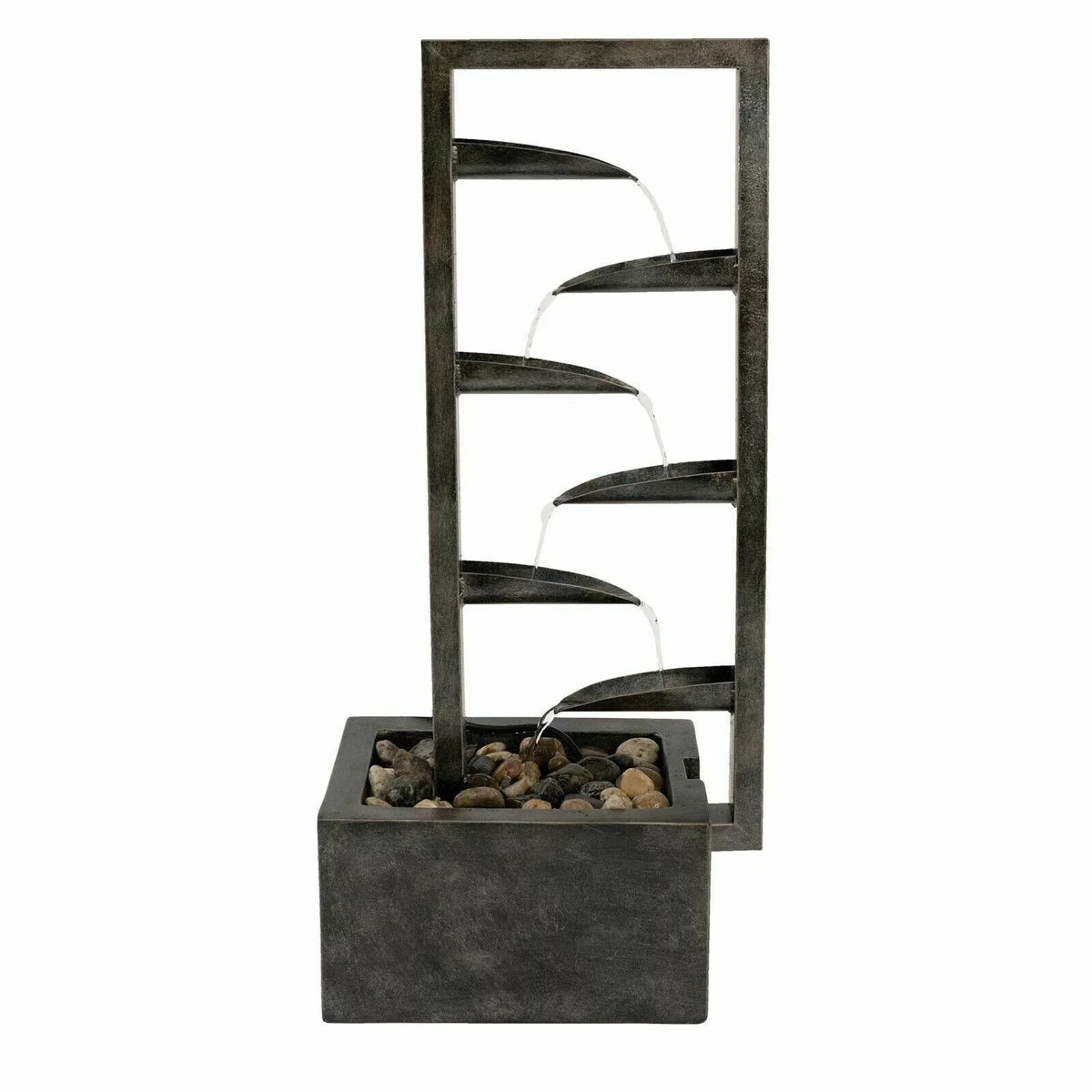 Waterfall 34 Concrete Outdoor Zen Inch Fountain Oasis Backyard Metal