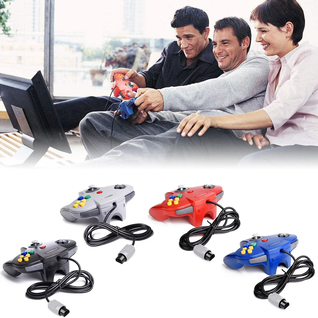 iNNEXT Classic Game Ultra 64 N64 System Video Wired Controller, 2 Pack 64-bit Game N64 Joystick pad Console (Black) N64 for
