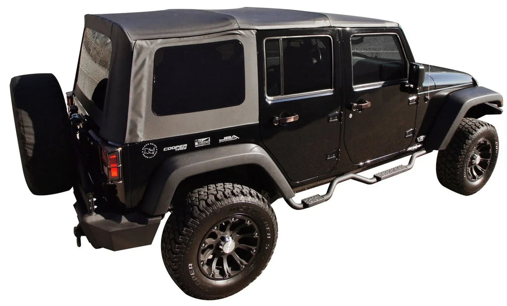 Factory RealTruck Door, Sailcloth Rampage Top Wrangler 2007-2010 Black Diamond Windows Soft W/Tint For 99935 Replacement JK by 2