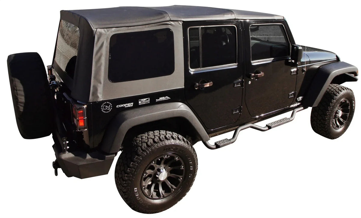 Factory RealTruck Door, Sailcloth Rampage Top Wrangler 2007-2010 Black Diamond Windows Soft W/Tint For 99935 Replacement JK by 2