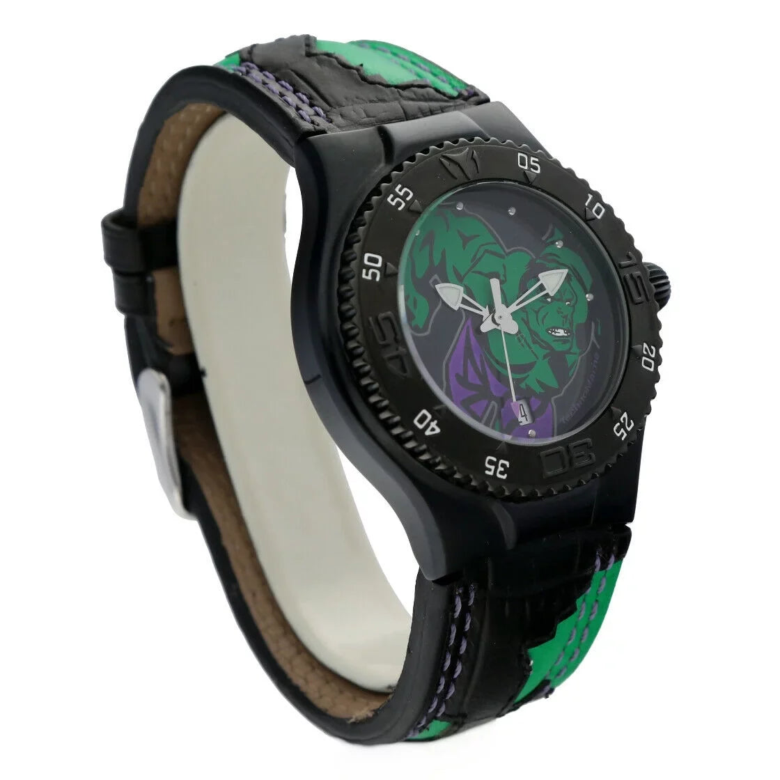 Watch Steel MV3H08 Marvel Hulk Men's Technomarine Leather Quartz PVD Plated