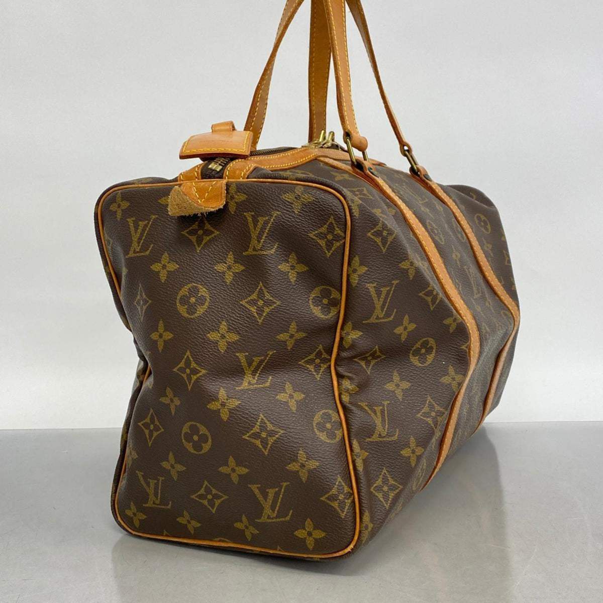 Men's Monogram Saxe Women's Boston Louis Vuitton 35 Bag M41626 Souple (Good) Brown Pre-Owned