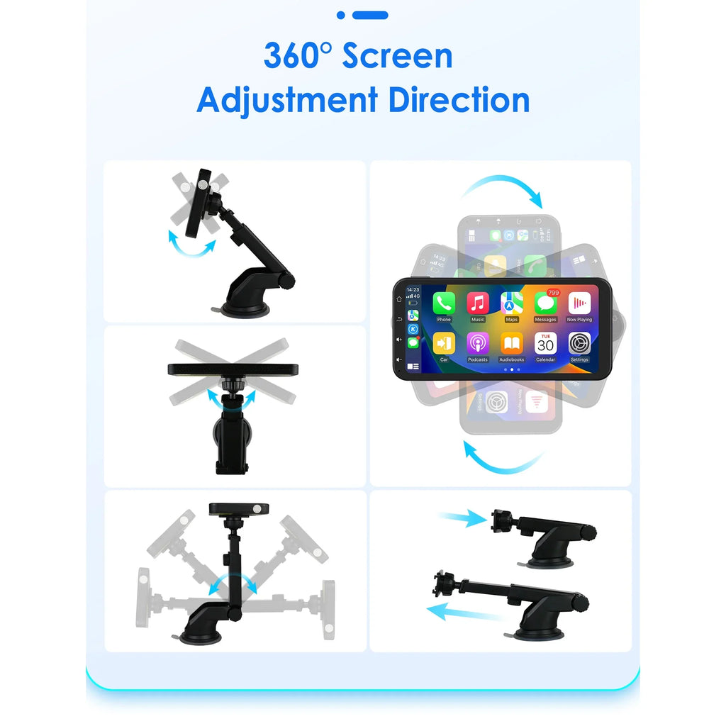 Carplay 360° Apple 6.25" Ossuret Navigation Camera Bluetooth Android Touchscreen Receiver Wireless Car Backup Auto Adjustable Stereo With Support GPS Audio Radio