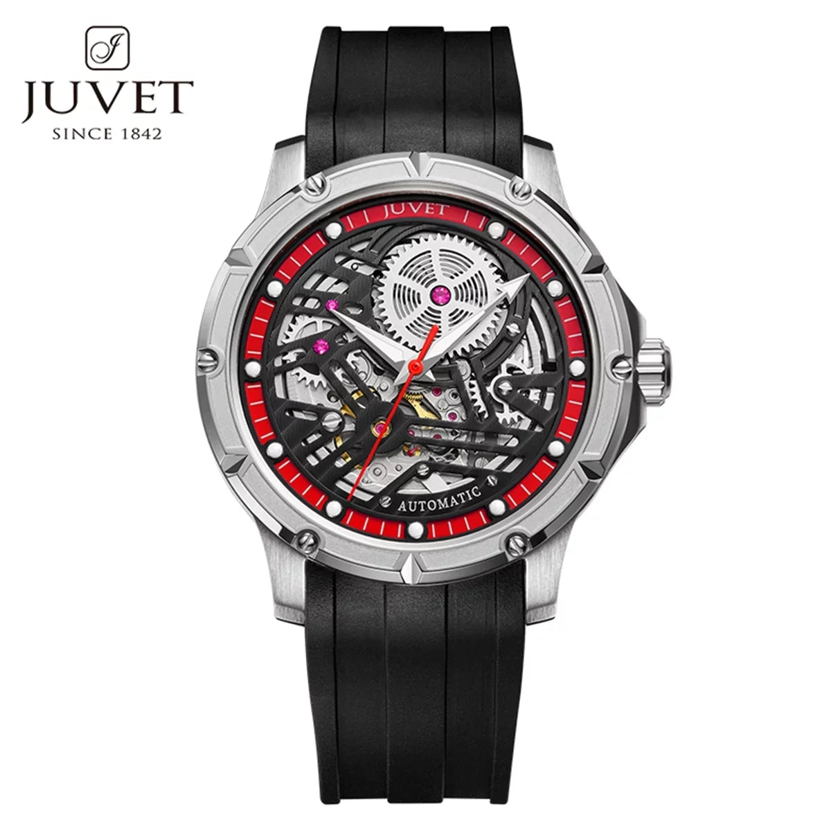 Mechanical for Mens Watch Fashion Waterproof Watch JV7011A1 Watch Skeleton JUVET Automatic Men