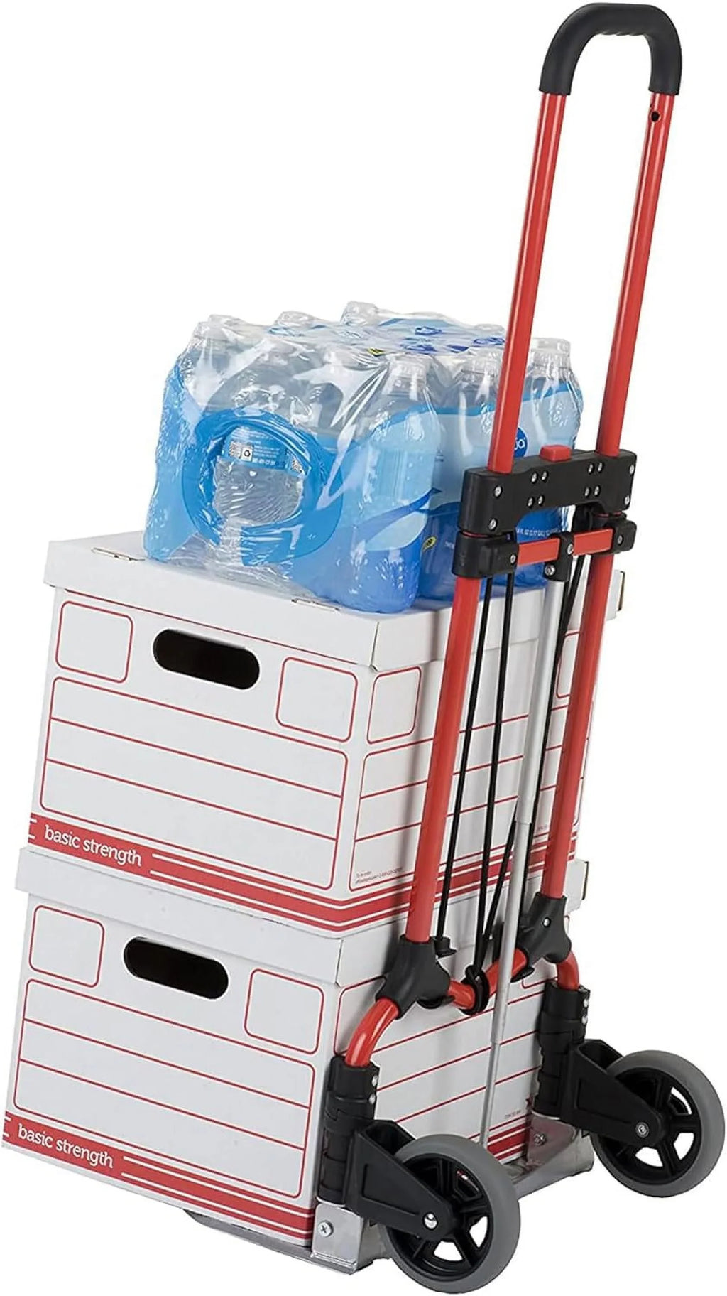 Pack) Cart W/Telescoping (3 Handle, Luggage Folding Silver/Black Steel Personal 160Lb Truck Hand Capacity MCI