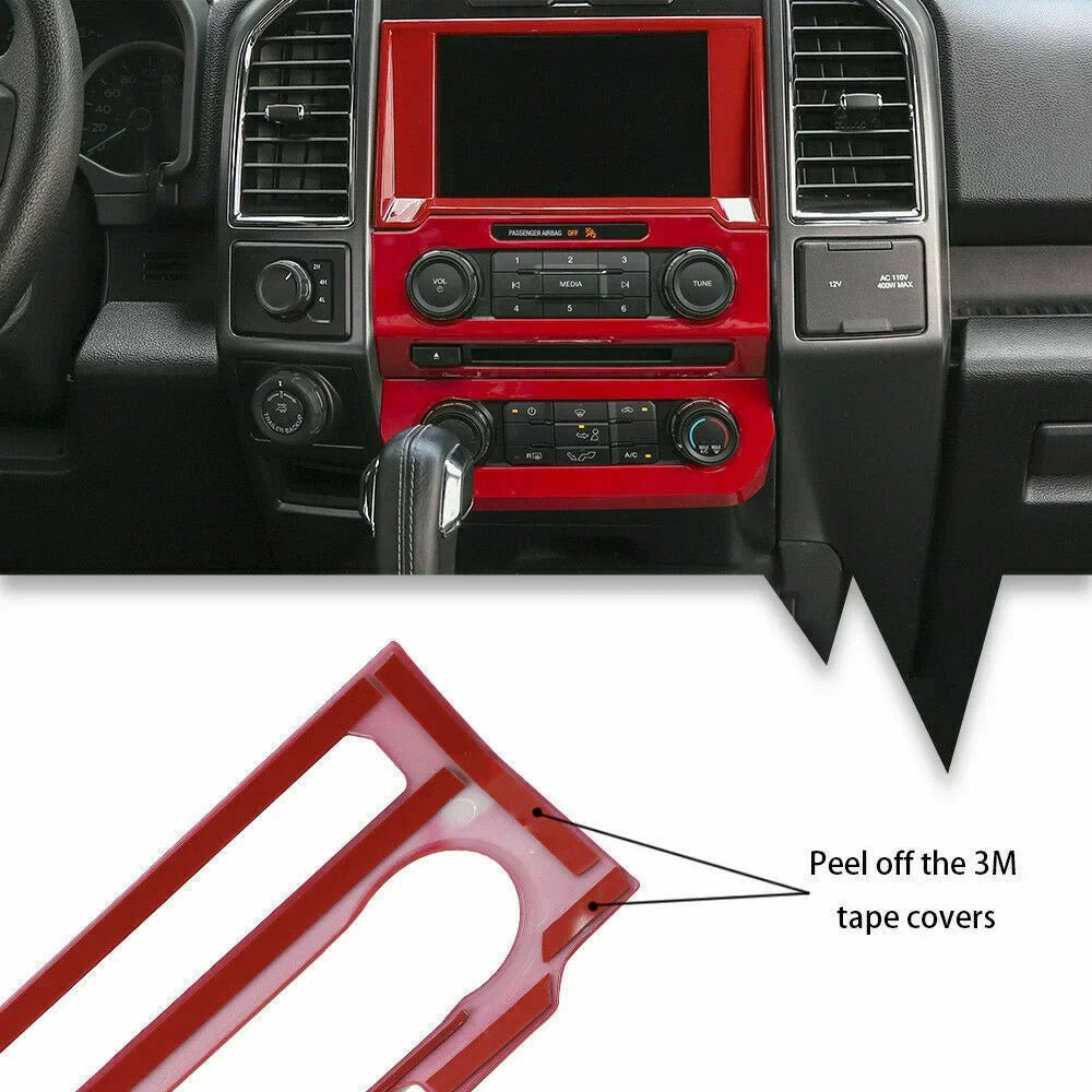 Kit Console F150 Center Cover Set 28pcs Teledu Red Interior Full Trim