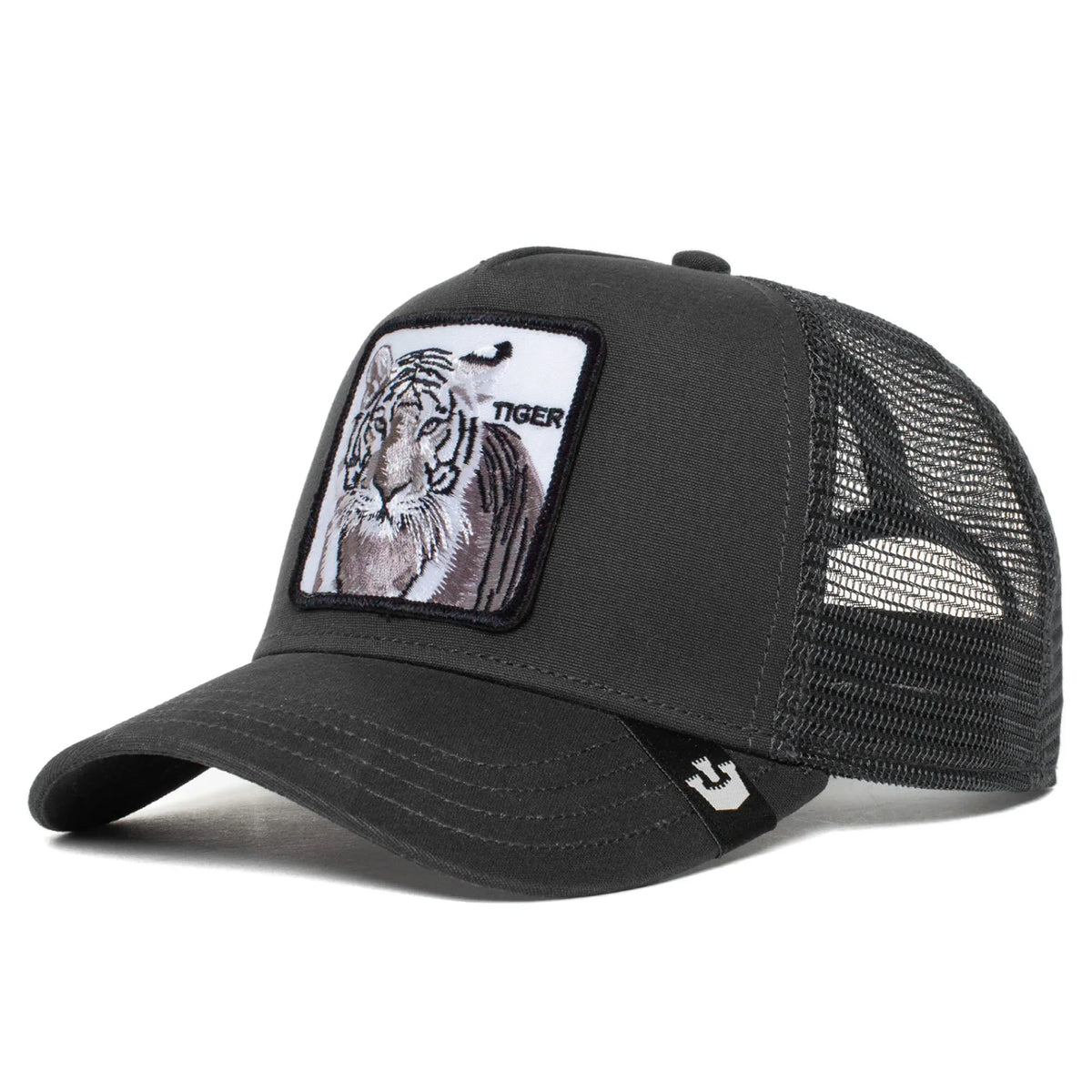 Hat, Original Bros. Goorin Adjustable Black Size Unisex The One Trucker Farm Tiger), Snapback (White