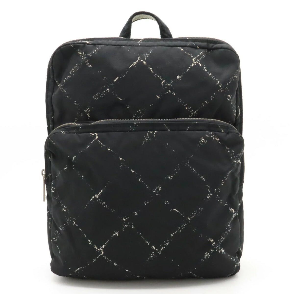 Rucksack Travel Line Jacquard Old CHANEL Nylon Chanel Backpack Black (Good) Pre-Owned Daypack