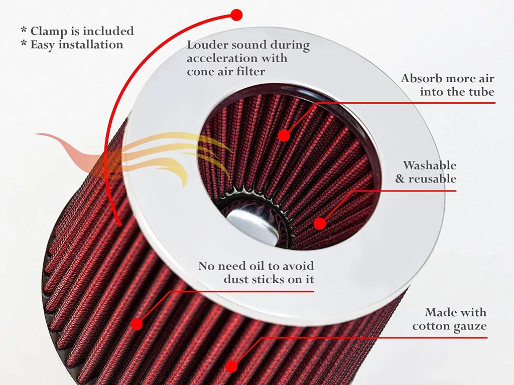'+ Combo 2.4L Intake Ram Rtunes Racing For Filter 05-10 SS Air L4 Kit Cobalt Chevy RED Short Cobalt/Chevy