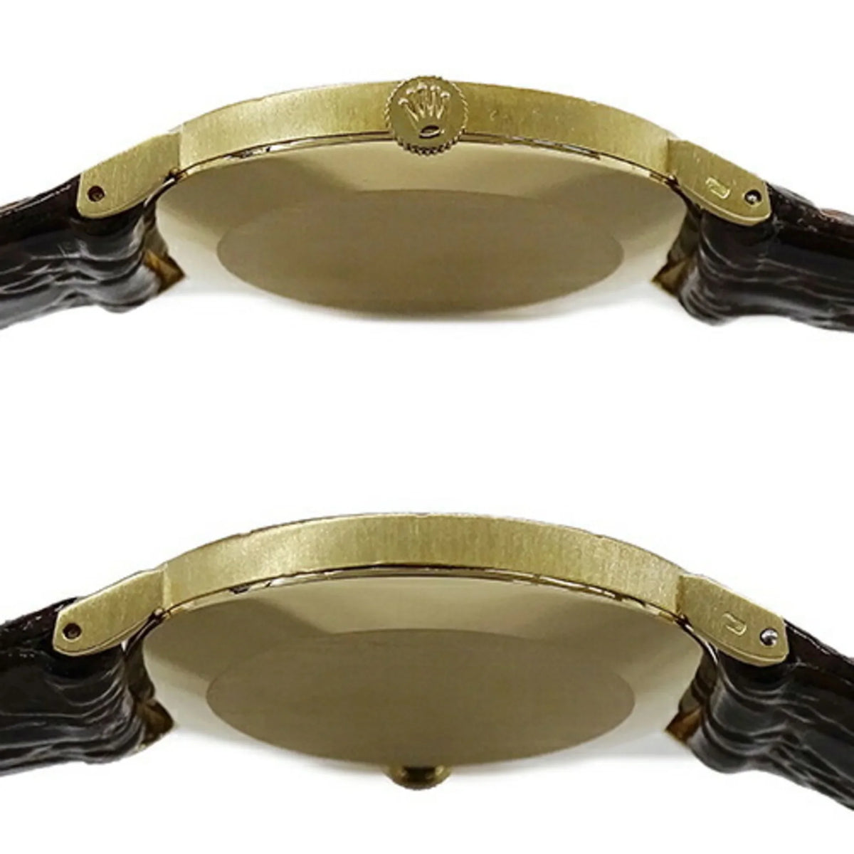 Polished Men's Rolex Pre-Owned Watch, 3831J Cellini (Fair) Leather, 750YG, Hand-wound, Gold,